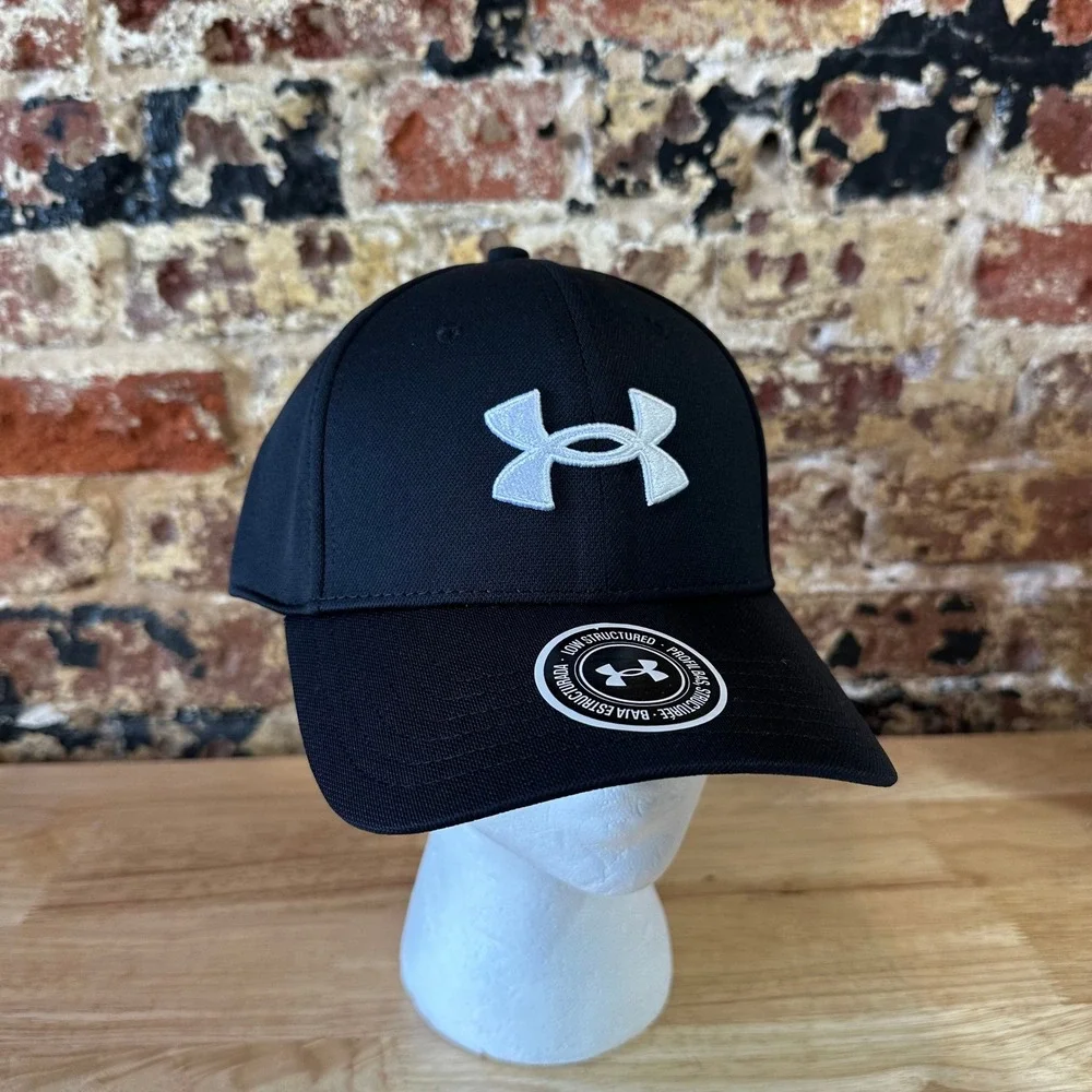 Under Armour UA Men's Black w/White logo Classic Fit L/XL Cap Hat NWT